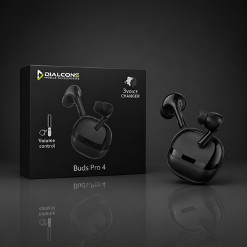 Dialoons Buds Pro 4 Wireless Bluetooth Earbuds | 50H Playtime | IPX Water Resistant | 3 Voice Changer