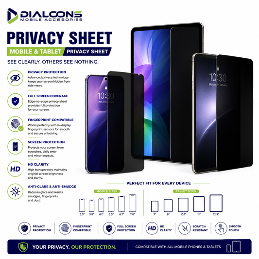 Anti-Spy Matte Privacy Sheet, HD Clear Privacy Sheet with Fingerprint Working