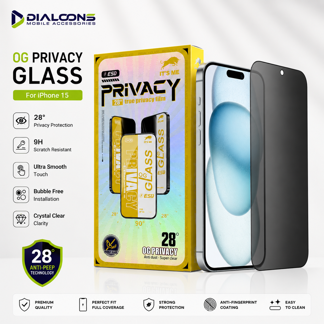 Iphone 15 Privacy Screen Protector