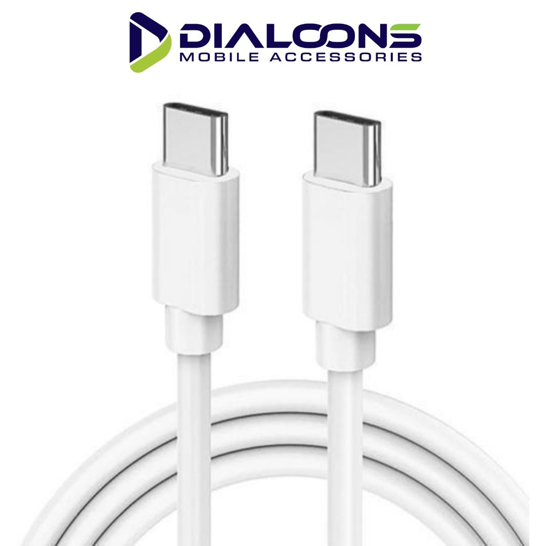 USB-C to USB-C Fast Charging Cable (White) – High Speed Data & Power Sync