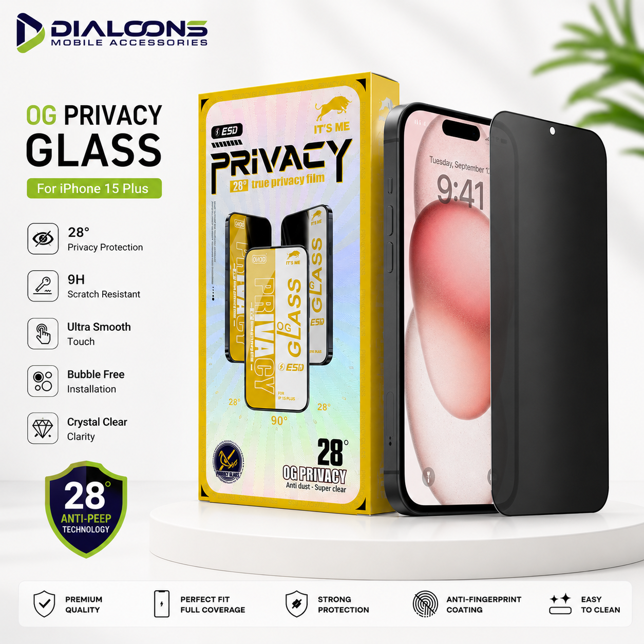 Iphone 15 Plus Privacy Screen Protector