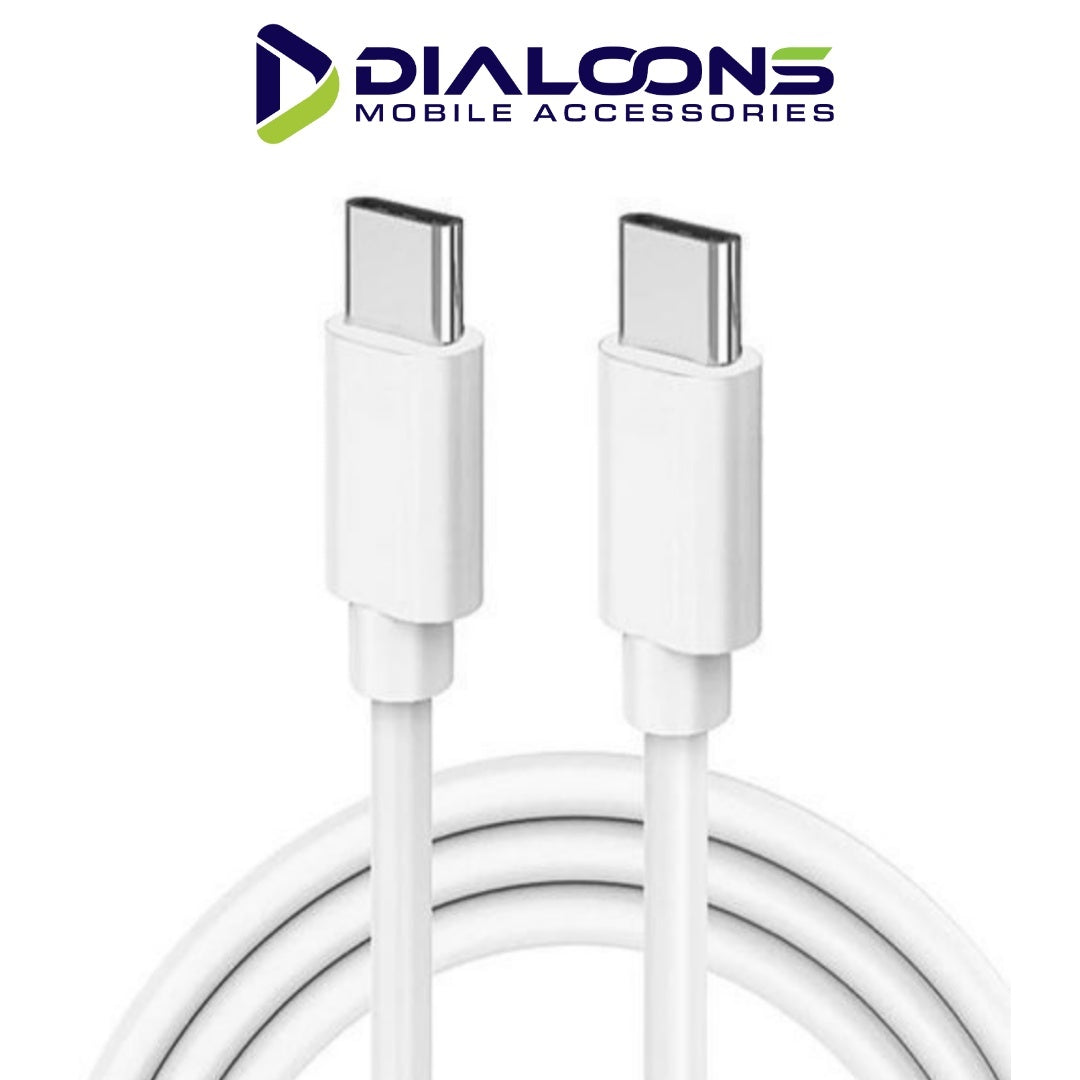 USB-C to USB-C Fast Charging Cable (White) – High Speed Data & Power Sync