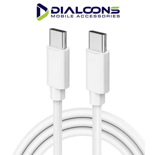 USB-C to USB-C Fast Charging Cable (White) – High Speed Data & Power Sync