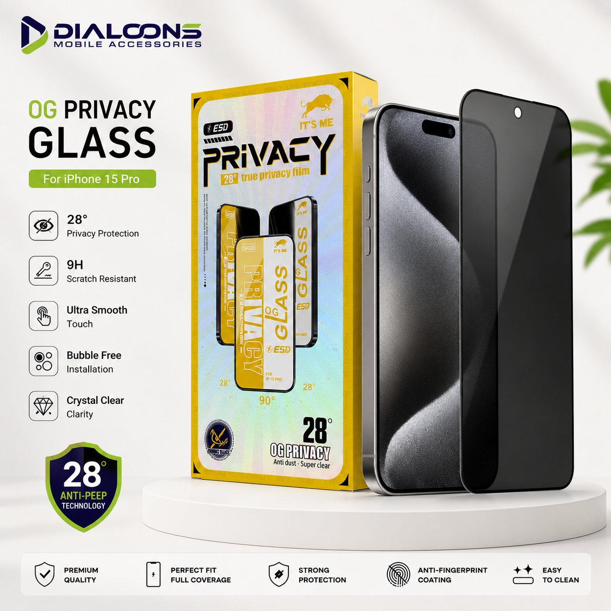 Iphone 15 Pro Privacy Screen Protector