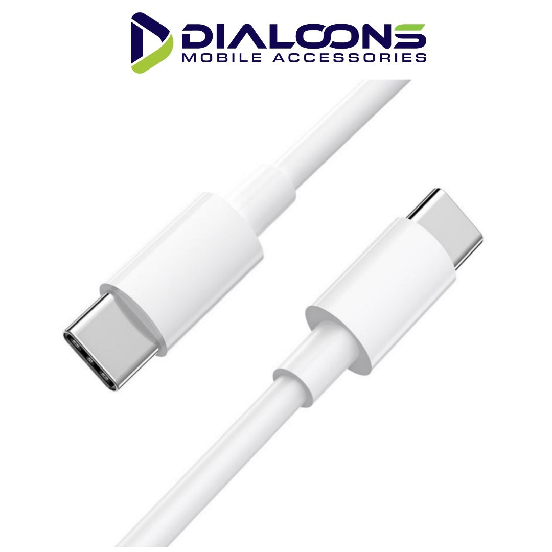 USB-C to USB-C Fast Charging Cable (White) – High Speed Data & Power Sync