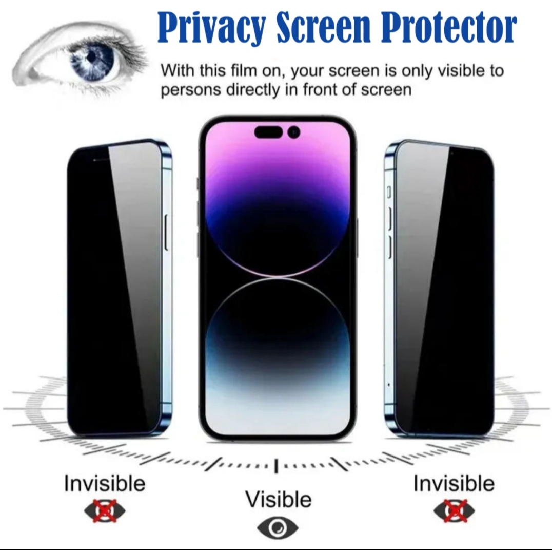 Privacy Tempered Screen Protector For All Models With Free Shiner Spray and Soft Cloth
